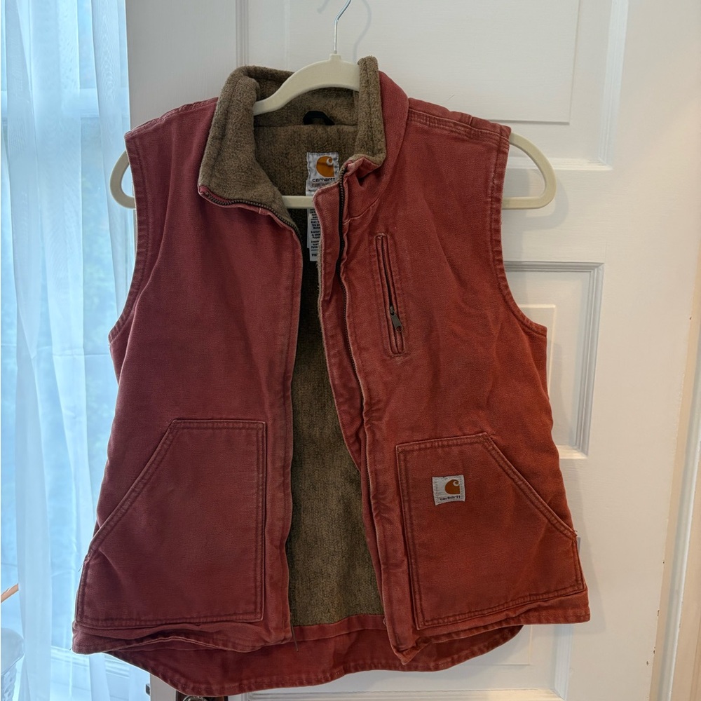 Carhartt Rust Vest with Brown Lining
